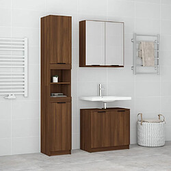 ComfortXL Ensemble D'armoires De Salle De Bain 3 Pièces Chêne Marron