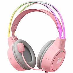 X15Pro Casque D'Ordinateur Monté Sur La Tête Écouteurs Filaires Rvb Dynamiques Avec Micro À Rose 