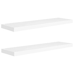 vidaXL Étagères murales flottantes 2 pcs blanc 90x23,5x3,8 cm MDF