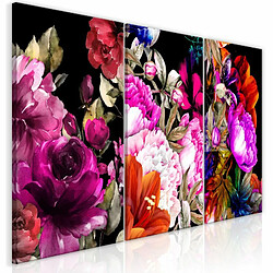 Paris Prix Tableau Imprimé Holiday Bouquet 3 Panneaux 60x120cm