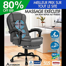 ALFORDSON Fauteuil de Bureau de Massage avec Repose-pieds Siège de jeu Exécutif