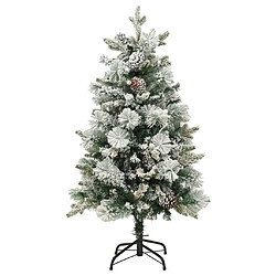 vidaXL Sapin de Noël pré-éclairé avec neige floquée/cônes 150cm PVC/PE