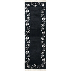 Vidal Tapis de couloir en laine 251x81 noir Darya