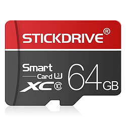 Wewoo Carte Micro SD STICKDRIVE 64GB U3 White Line mémoire TF rouge et noire SD