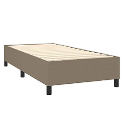 Acheter vidaXL Sommier à lattes de lit et matelas et LED Taupe 100x200cm Tissu