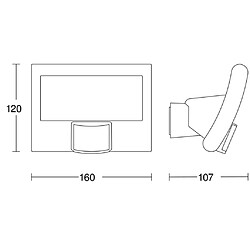 Steinel Projecteur d'extérieur incurvé actionné par capteur Anthracite