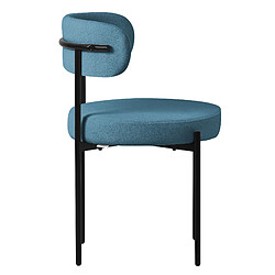 Avis ML-Design Lot de 6 chaises de cuisine rond en tissu teddy bleu avec dossier pied en acier