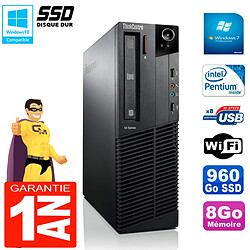 PC Lenovo M92p SFF Intel G630 8Go Disque 960Go SSD Graveur DVD Wifi W7 · Occasion 