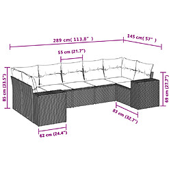 Avis vidaXL Salon de jardin avec coussins 7 pcs gris clair résine tressée