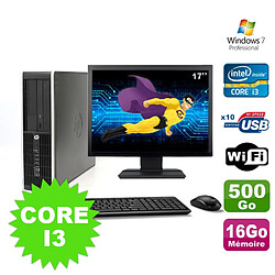 Lot PC HP Compaq Elite 8100 SFF Core I3-530 16Go 500Go DVD WIFI W7 + Ecran 17" - Occasion