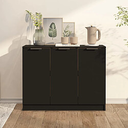 vidaXL Buffet Noir 90,5x30x70 cm Bois d'ingénierie