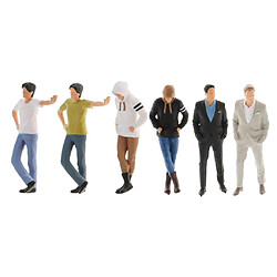 6x 1/64 Miniature Hommes Figure Scène Personnage Rue Figure Modèle Chemise Blanche