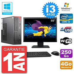 PC Fujitsu Esprimo E520 Ecran 22" i3-4130 RAM 4Go 250Go Graveur DVD Wifi W7 · Occasion 