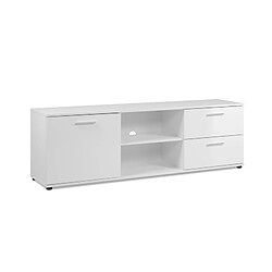 But Meuble TV L.160 cm TOLEDO blanc brillant