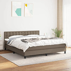 vidaXL Sommier à lattes de lit avec matelas Taupe 160x200 cm Tissu 