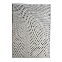 Thedecofactory NEW AGE VIBES - Tapis intérieur et extérieur motif vibes en relief crème 195x275