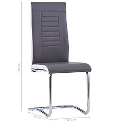 vidaXL Chaises à manger cantilever lot de 4 gris similicuir pas cher