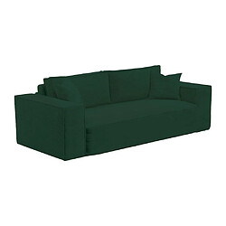 Acheter Vente-Unique Canapé 3 places convertible express en velours côtelé vert sapin - Couchage 140 cm - Matelas 14 cm avec mémoire de forme - AMELIA