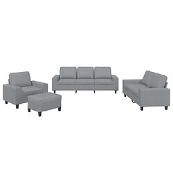 vidaXL Ensemble de canapés 4 pcs gris clair tissu