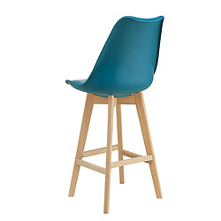 Helloshop26 Lot de 4 tabourets de bar plastique synthétique hêtre 105x48x58 cm turquoise 03_0008823 pas cher