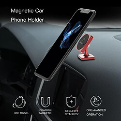 Wewoo Support Voiture rouge pour iPhone, Galaxy, Sony, Lenovo, HTC, Huawei et autres Smartphones Universel Stand Paste Type 360 Degrés Rotation Magnétique de Téléphone,