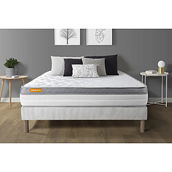 Septnuits Ensemble Memo Zen 140 x 190 cm Matelas + sommier 140x190 Memo Zen Mousse à mémoire de forme 5 zones de confort MAXI épaisseur