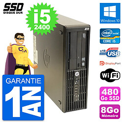 PC HP WorkStation Z210 SFF Intel Core i5-2400 RAM 8Go SSD 480Go Windows 10 Wifi - Occasion