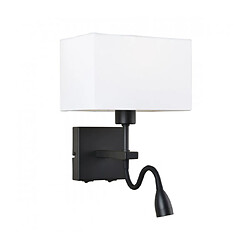 Luminaire Center Applique de chevet moderne Norte abat jour blanc rectangle Coloris : Noir mat Coloris de l'abat jour : Blanc, rectangulaire Matèriau : Acier, tissu Hauteur en Cm : 29 Largeur en Cm : 19 IP : 20 Nombre d'ampoules : 2&lt;