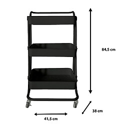 Nyana Chariot de rangement en métal à roulettes Noir pas cher