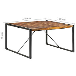 vidaXL Table à manger 140x140x75 cm bois massif pas cher