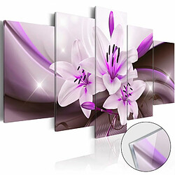 Paris Prix Tableau sur Verre Acrylique Violet Desert Lily 50 x 100 cm 