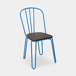 Avis Ahd Amazing Home Design Chaises industrielles en acier Tolix pour bar et cuisine design Ferrum, Couleur: Bleu