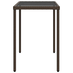 Acheter vidaXL Table de jardin dessus en verre marron 115x54x74 cm poly rotin