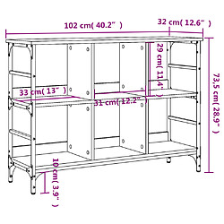 vidaXL Buffet noir 102x32x73,5 cm bois d'ingénierie pas cher