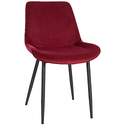 Decoshop26 Chaise de salle à manger design moderne assise en velours rouge et pieds en métal noir 10_0002155 