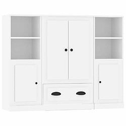 Maison Chic Ensemble de 3 Buffets,commode,console pour rangement blanc bois d'ingénierie -MN55068