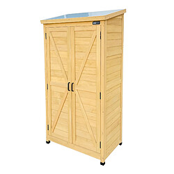 AXI Hugo Armoire de jardin en bois brun | Armoire Exterieur, Armoire à outils pour le jardin avec 3 étagères fixes / Meuble Exterieur Rangement pour le jardin | 85 x 52 x 183 cm 