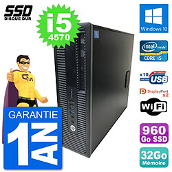 PC HP EliteDesk 800 G1 Core i5-4570 RAM 32Go SSD 960Go Windows 10 Wifi · Occasion 