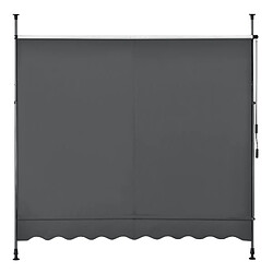 Store Banne Manuel Auvent Téléscopique 200 x 120 x 200-300 cm Gris [pro.tec] pas cher