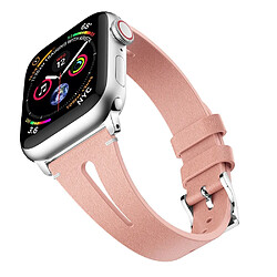 Wewoo Bracelet en cuir forme de goutte d'eau pour montre-bracelet Apple Watch séries 43 et 2 et 1 38 mm rose