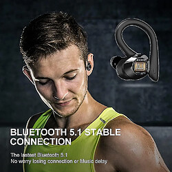 Universal Bouchons d'oreilles sans fil sport, casque bluetooth 5.1 avec micro casque bluetooth basse profonde pas cher