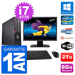 PC Fujitsu E920 DT Ecran 27" Intel i7-4770 RAM 8Go Disque 2To Windows 10 Wifi · Occasion 