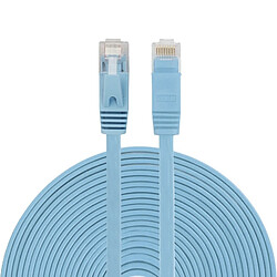 Wewoo Câble réseau LAN plat Ethernet bleu ultra-plat 15m CAT6, cordon de raccordement RJ45