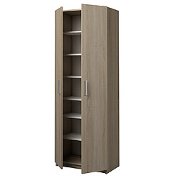 Pegane Armoire placard / meuble de rangement coloris chêne cortez - Hauteur 180 x Longueur 60 x Profondeur 35.6 cm