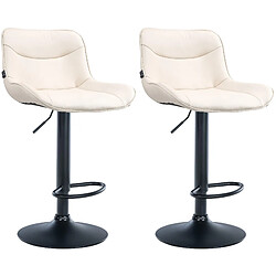 Non Lot de 2 tabourets de bar Vonore simili cuir noir 