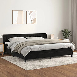 Maison Chic Lit Adulte - Lit simple Lit à sommier tapissier et matelas moelleux - Meuble de Chambre - Noir 200x200 cm Velours -MN50415