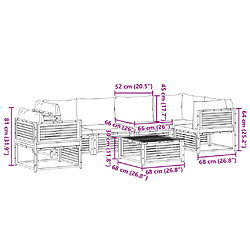 vidaXL Salon de jardin avec coussins 7 pcs bois massif d'acacia pas cher