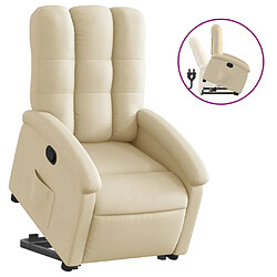 Maison Chic Fauteuil Relax pour salon, Fauteuil inclinable Crème Tissu -GKD86127