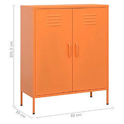 vidaXL Armoire de rangement Orange 80x35x101,5 cm Acier pas cher