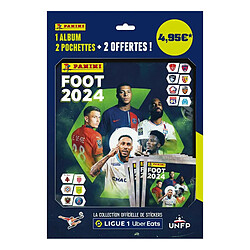 Album cartes à collectionner Panini Foot 2024 Ligue 1 avec 2 pochettes et 2 offertes